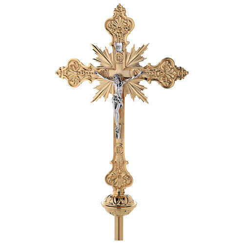 Krzyż procesyjny z mosiężnego odlewu 58x37 cm 1