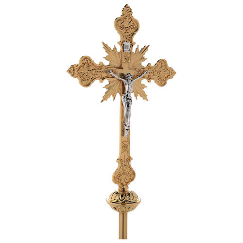 Krzyż procesyjny z mosiężnego odlewu 58x37 cm 4