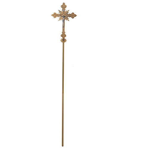 Krzyż procesyjny z mosiężnego odlewu 58x37 cm 7