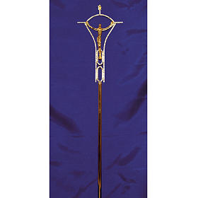 Croix procession laiton moulé bicolore 50x30 cm