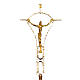 Processional cross in two-tone cast brass 50x30cm s1