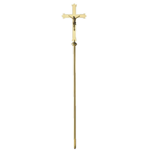 Molina processional cross in golden brass 1