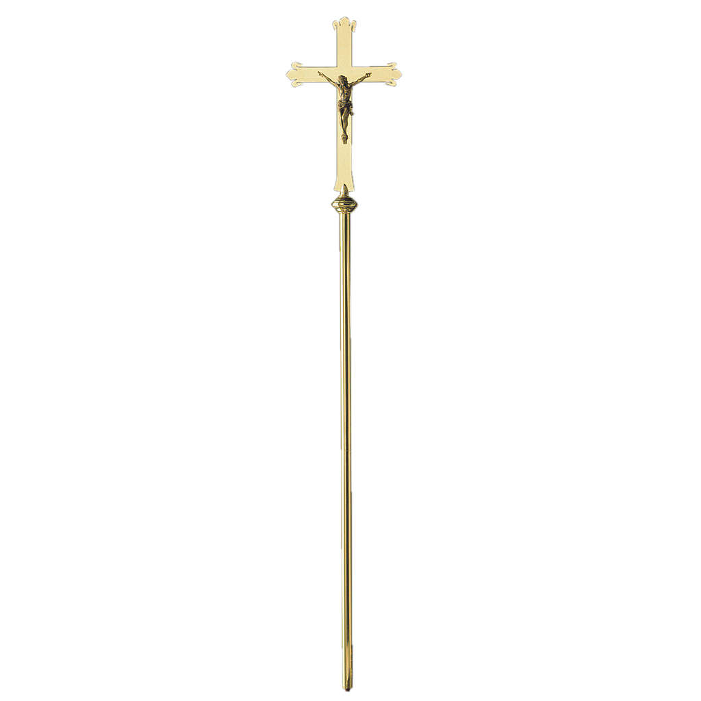 Molina processional cross in golden brass online sales on