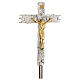 Croce astile ottone argentato 41x31 cm s3