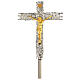 Cruz processional latão prateado 41x31 cm s1