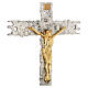 Cruz processional latão prateado 41x31 cm s2