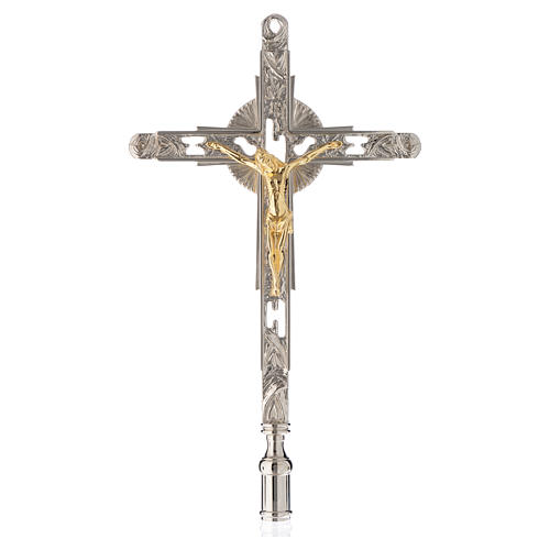 Croix de procession à visser bronze nickelé 1