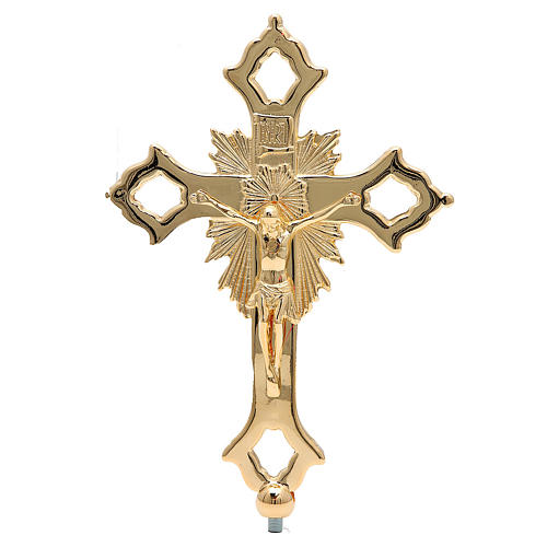 Croce da innesto per altare in ottone dorato 1