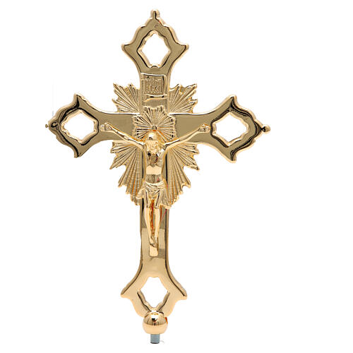Cruz de encaixe para altar em latão dourado 3