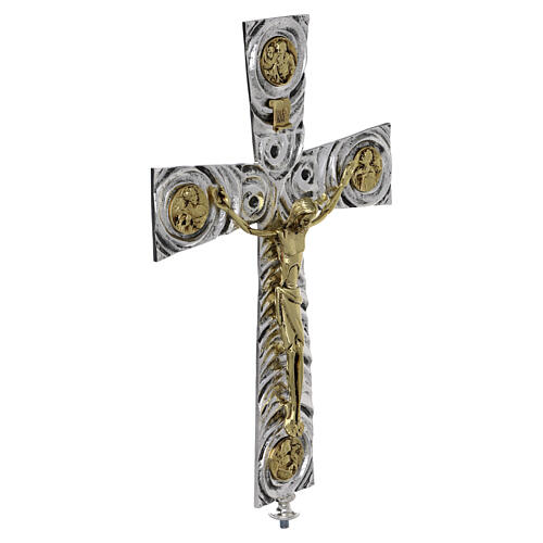 Vortragekreuz aus Messing mit Evangelisten, 46 x 30 cm 3