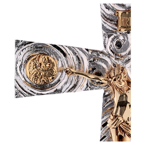 Croce astile in ottone con evangelisti 46x30 cm 8
