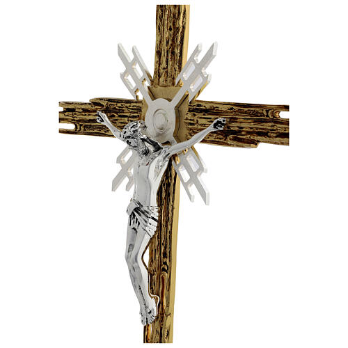 Processional cross in cast brass, silver and gold colour 68x49cm 7