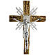 Croce astile ottone fuso oro argento 68x49 cm s3