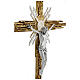 Croce astile ottone fuso oro argento 68x49 cm s5