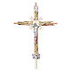 Processional cross in cast brass, silver and gold colour 68x49cm s1