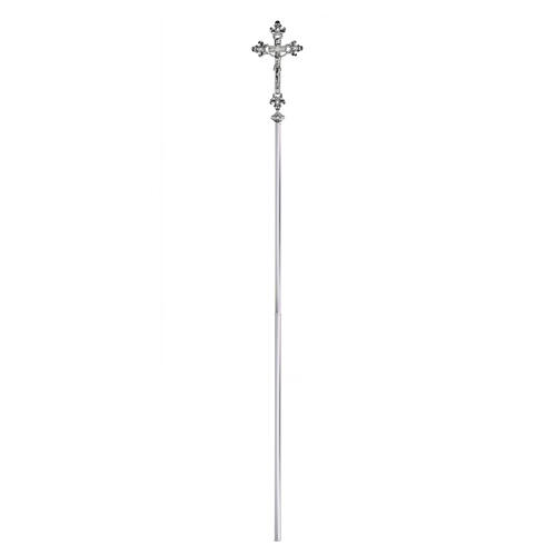 Croix procession 55x26 cm laiton moulé argent 4