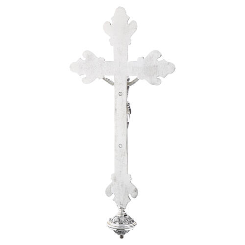 Croix procession 55x26 cm laiton moulé argent 5