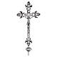 Croix procession 55x26 cm laiton moulé argent s1