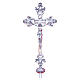 Croce astile 55x26 cm ottone fuso argento s1