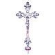 Krzyż procesyjny 55x26 cm odlew mosiądzu srebrny s1