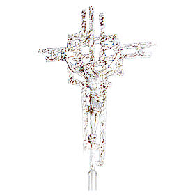 Croix procession en laiton moulé 51x35 cm