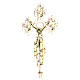 Krzyż procesyjny z odlewu mosiądzu złoto 24k 52x26 cm s2