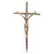Croce astile ottone fuso oro 48x24 cm s1