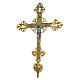Cruz processional em latão moldado dourado 61x50 cm s1