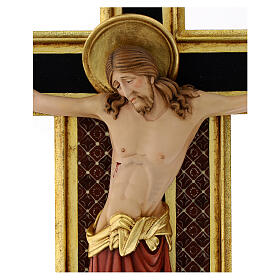 Vortragekreuz, Modell Cimabue, farbig gefasst, 221 cm Gesamthöhe