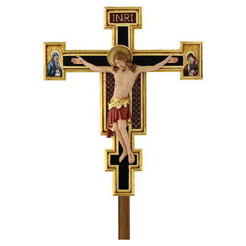 Vortragekreuz, Modell Cimabue, farbig gefasst, 221 cm Gesamthöhe 1