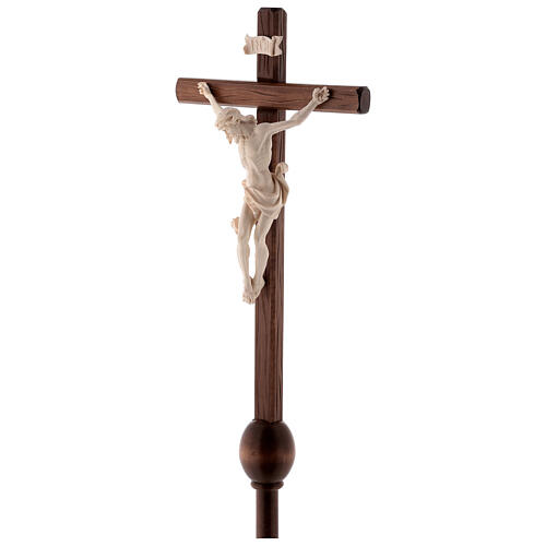 Croce astile Leonardo processionale legno naturale 3