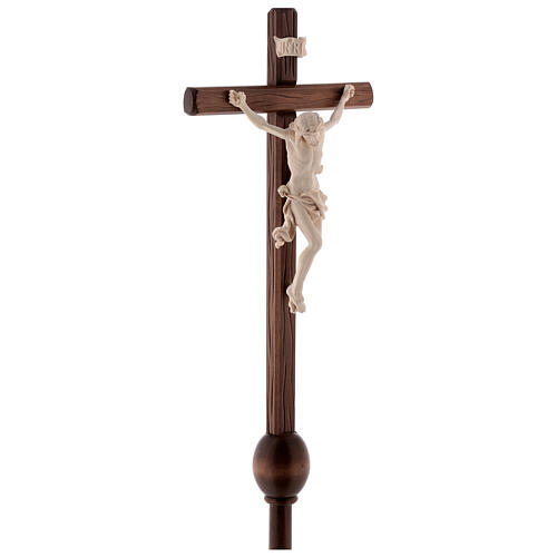 Croce astile Leonardo processionale legno naturale 4