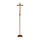 Processional cross in natural wood, Leonardo crucifix and curved cross s1