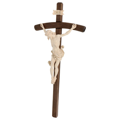 Processional cross in burnished wood, Leonardo crucifix and curved cross, waxed 4