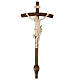 Processional cross in burnished wood, Leonardo crucifix and curved cross, waxed s1