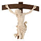 Processional cross in burnished wood, Leonardo crucifix and curved cross, waxed s2