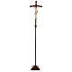 Processional cross in burnished wood, Leonardo crucifix and curved cross, waxed s3