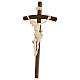 Processional cross in burnished wood, Leonardo crucifix and curved cross, waxed s4