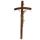 Processional cross in burnished wood, Leonardo crucifix and curved cross, waxed s10