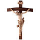 Processional cross in burnished wood with base, Leonardo crucifix and curved cross s2