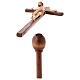 Processional cross in burnished wood with base, Leonardo crucifix and curved cross s5