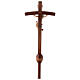 Processional cross in burnished wood with base, Leonardo crucifix and curved cross s6