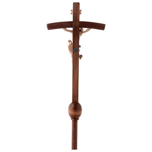 Processional cross in burnished wood with base, Leonardo crucifix and curved cross 6
