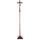 Processional cross in burnished wood with base, Leonardo crucifix and curved cross s8