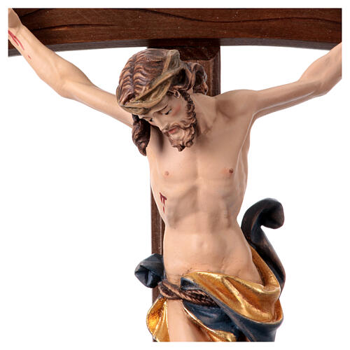 Vortragekreuz, Modell Leonardo, Corpus Christi farbig gefasst, gebogener Balken 2