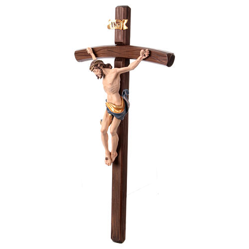 Vortragekreuz, Modell Leonardo, Corpus Christi farbig gefasst, gebogener Balken 4