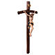 Processional cross with base, painted Leonardo crucifix and curved cross s6