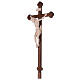 Cruz de procesión con base madera natural cruz barroca bruñida s3