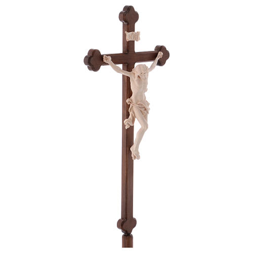 Croce Leonardo astile con base legno naturale croce barocca brunita 4
