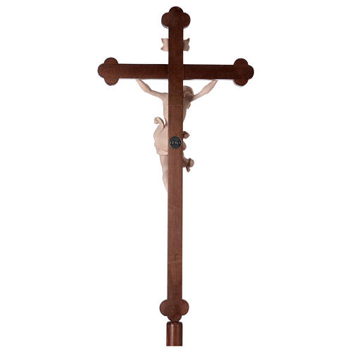 Croce Leonardo astile con base legno naturale croce barocca brunita 7